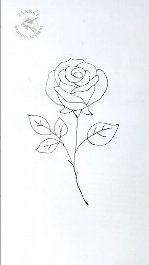 Rose Drawing Step by Step ✏️ | Easy Flower Art #drawing #rosedrawing