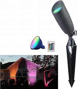 Cheopha MR16 Color Changing Led Bulb 12V Landscape Lighting, RGB Landscape Spotlight 5W 16 Colors, Waterproof Aluminum Outdoor Landscaping Lights for Christmas Landscape Lighting 1-Pack - Amazon.com