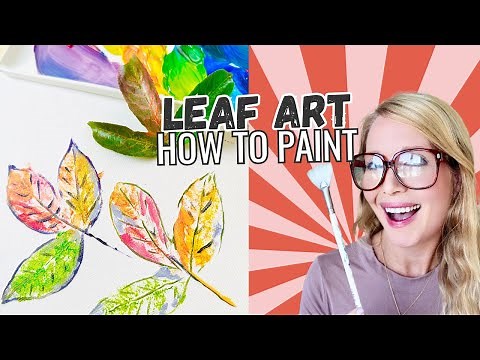 Easy Leaf Art! 🍃 How to Paint Leaves Using Real Leaves | Acrylic Painting Tutorial 🎨