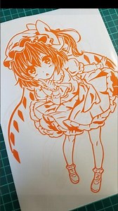 フランドール レミリアスカーレットカッティングステッカー🐥 イラスト 切り絵 #東方project