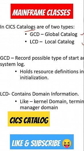 cics catalog | CICS Introduction | Mainframe CICS Basics |CICS Intro #mainframeclasses #cics