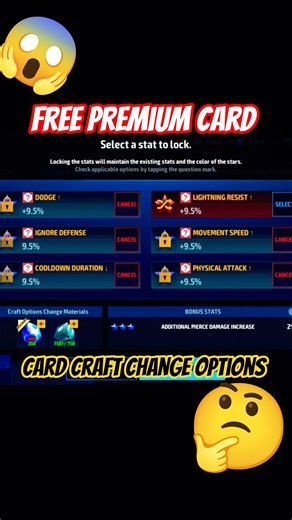 Free Premium Card & Card Craft Change Options MFF #marvel #trending #viral #shorts