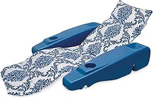 Poolmaster Royal Hawaiian Retro Adjustable Floating Chaise Pool Lounge, Blue