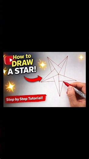 How to Draw a Perfect Star ✨ | Easy Geometric Drawing Step by Step #shorts #drawing #art