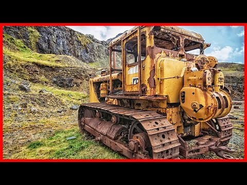 Abandoned caterpillar and bulldozer. Old abandoned Heavy Equipment