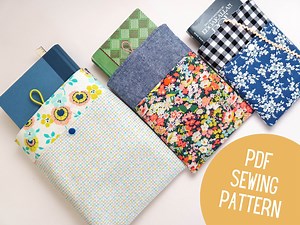 Book Sleeves in 3 Sizes || PDF Sewing Pattern — Pin Cut Sew Studio