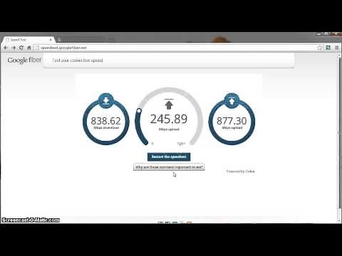 Google Fiber Speed Test - Google Network Box - Gigabit Ethernet