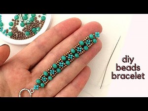 DIY bracelets with beads. Beginners tutorial. Beaded bracelet