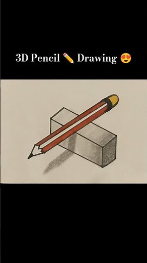 How To Draw 3D Pencil ✏️ | 3D Trick Art 🎭 #shorts