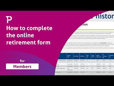 How to complete the online retirement form | Teachers' Pension Scheme