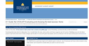 Guides and Tutorials: A  Guide: No CRAAP! Evaluating sources and detecting bias: The CRAAP Test