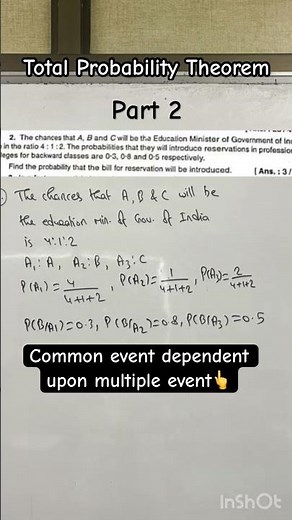 Total Probability Theorem #probabilitytheory #secondyearengineeringmaths #csgt