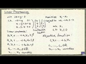 1 Linear Programming Basics