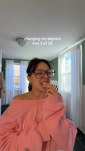 week one of Invisalign done and honestly the pain isn’t even bad!!!! @Invisalign #invisalign #invisalignjourney #morningroutine