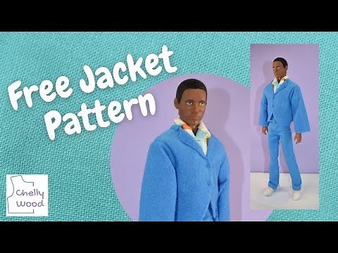 Free Doll Clothes Patterns: Sew a jacket or coat for Ken, using felt and my free sewing pattern