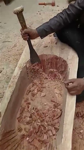 Wood basin hollowing process