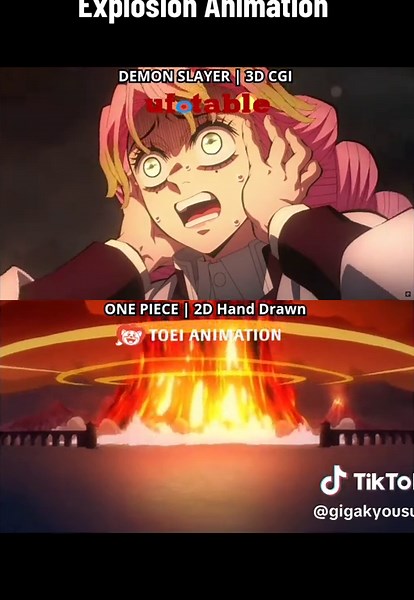 Explosion Animation Comparison in Anime