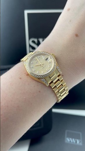 Rolex President Datejust Yellow Gold Diamond Dial Bezel Lugs Ladies Watch 179158 Review | SwissWatch
