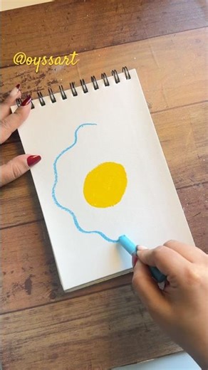 Egg Drawing in Oil Pastels | Easy & Realistic Food Art for Beginners