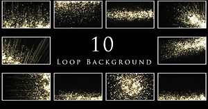 Elegant Golden Particle Loop Backgrounds Pack