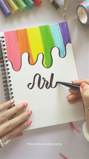 205K views · 2.3K reactions | The first page of a notebook is the scariest. But it’s also the most important— because if it looks creative, you’ll want to come back. Here are 10 front page ideas to try. (I used brush lettering—and if you’d like to try calligraphy as a relaxing hobby… grab a free chapter of my 21-Day Brush Lettering Workbook via link in bio) | Nhuan Dao Calligraphy | Facebook