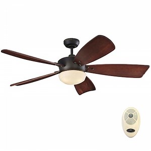 Harbor Breeze Saratoga II 60-in Oil Rubbed Bronze with Auburn Blades Ceiling Fan With Light - Remote Included ( 5 -Blade ) Lowes.com