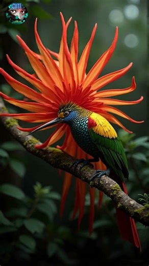 Bird of paradise with plumage exploding | #aivideo #birds #aiart #ai