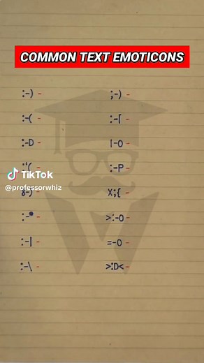 Common Text Emoticons #emoticon #emoji #textart #tiktok