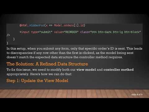 Resolving the POST Data Model Empty Issue in MVC C#