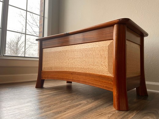 Handmade Sapele and Oak Blanket Chest | Custom Solid Wood Trunk - Etsy