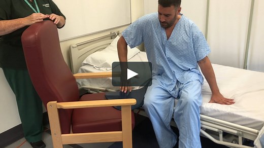 Using a Banana Board to Transfer from Bed to Chair and Back