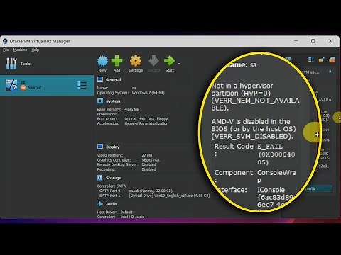 How to fix AMD-V Is Disabled In The BIOS Error on Oracle VM VirtualBox