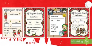 Editable Elf Report Card Templates