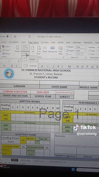 Print Attendance Sheet on 5x8 Index Cards
