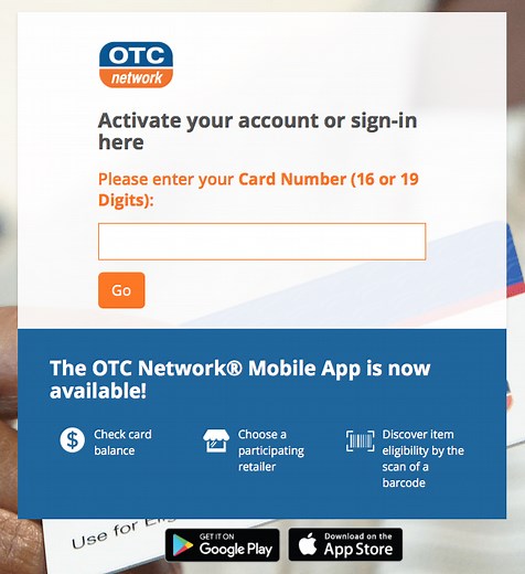 OTCNetwork | Login and OTC Card | Items List