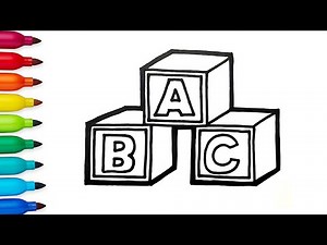 ABC letter block drawing for kids | Coloring pages for kids.