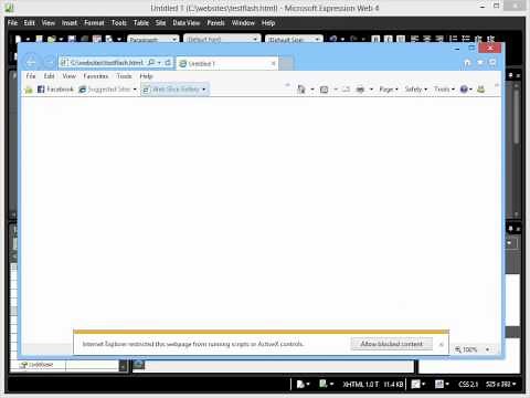 Add Flash File (.swf) to an HTML Web Page using Microsoft Expresions Web 4