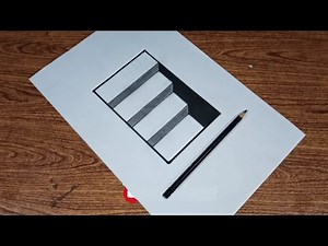 Very easy how to draw 3d Ladder illusions for kids