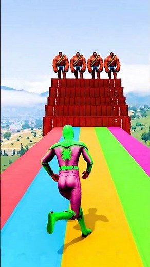 GTA 5 Epic Water Ragdolls | Spider-Man Jumps / Fails ep.14314#shorts