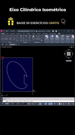 📐Desenho Isométrico no AutoCAD: Como Criar Eixos Cilíndricos em Segundos
