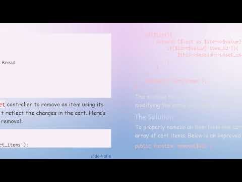 How to Remove Items from Cart Using Sessions in CodeIgniter