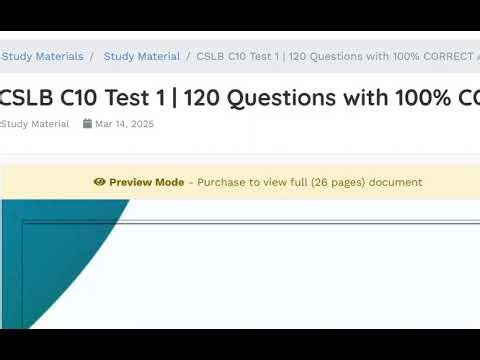 CSLB C10 Test 1