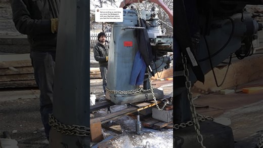 Moving a Bridgeport mill into my shop before I had a forklift
