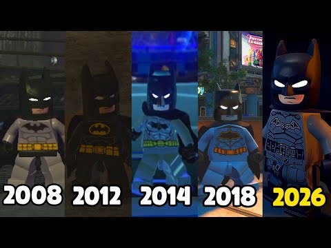 A Evolução do visual base do LEGO Batman (2008- 2012 -2014 -2018- 2026)