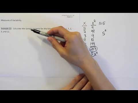 How to calculate the sample variance for a set of values