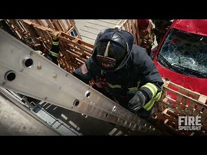 Firefighter Ground Ladder Training within an Alleyway