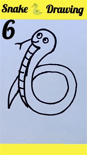 6 Number Snacks 🐍 Drawing Satisfying Art Shorts | Easy Numbers Drawing Idea #shorts #snack #number6