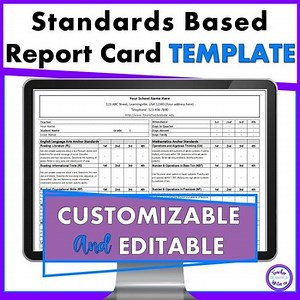 Editable Report Card Template for Quarters in Excel and Google Sheets