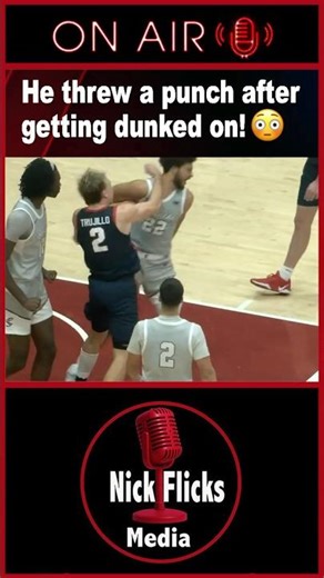 Utah Tech Player Punches Opponent In The Face After Getting Dunked On!