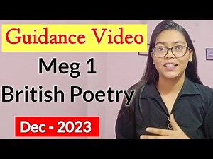 Guidance Video for Meg-1, British Poetry, IGNOU, MA,Dec 2023, #successmaker